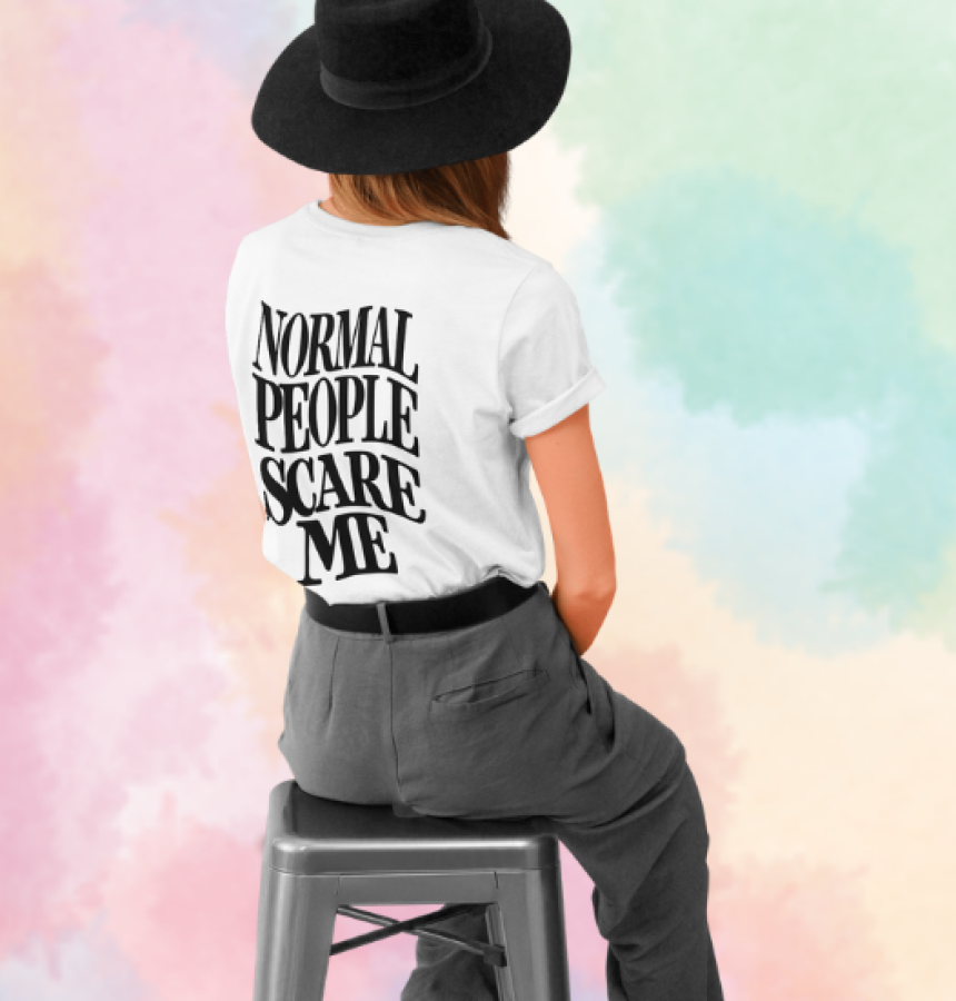 Koszulka z nadrukie - Normal People Scare Me