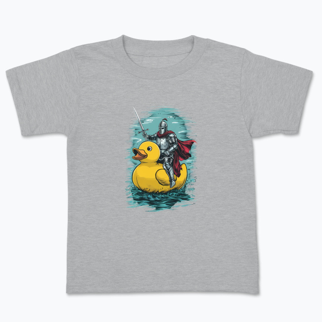Koszulka dziecięca z nadrukiem - Rycerz na gumowej kaczce - obrazek 4