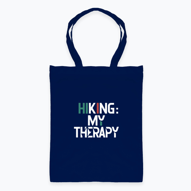 Torba bawełniana - „HIKING: MY THERAPY” - obrazek 2