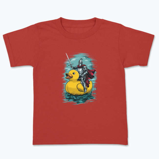 Koszulka dziecięca z nadrukiem - Rycerz na gumowej kaczce - obrazek 7