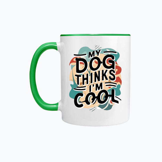 Kubek kolorowy 330ml - My dog thinks I'm cool - obrazek 9