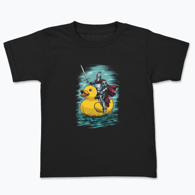 Koszulka dziecięca z nadrukiem - Rycerz na gumowej kaczce - obrazek 2