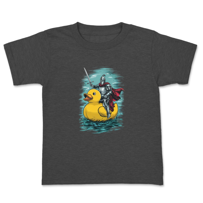 Koszulka dziecięca z nadrukiem - Rycerz na gumowej kaczce - obrazek 5