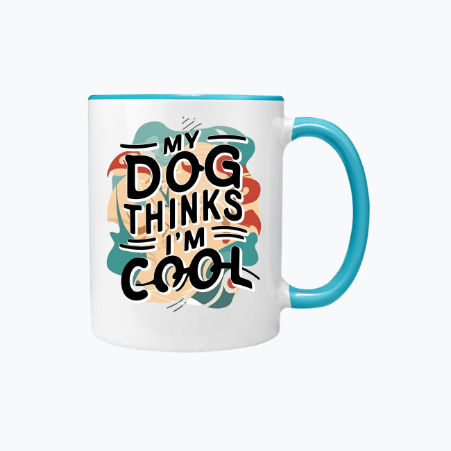 Kubek kolorowy 330ml - My dog thinks I'm cool - obrazek 8
