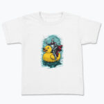 Koszulka dziecięca z nadrukiem - Rycerz na gumowej kaczce