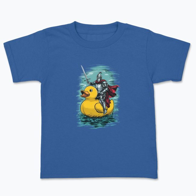 Koszulka dziecięca z nadrukiem - Rycerz na gumowej kaczce - obrazek 6