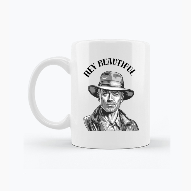 Biały kubek 330ml - Hey Beautiful