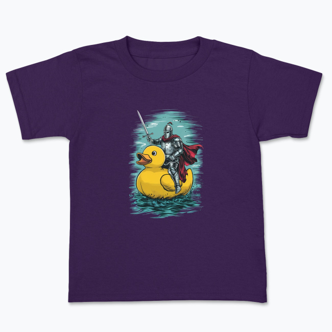 Koszulka dziecięca z nadrukiem - Rycerz na gumowej kaczce - obrazek 3