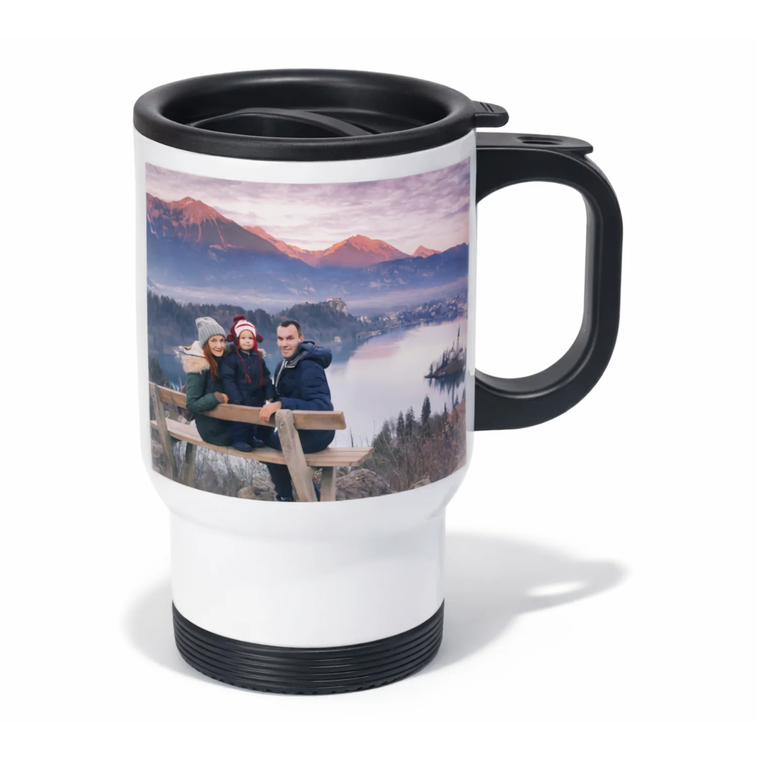 Personalizowany kubek termiczny, stalowy, 500ml - Twój Projekt - Biały