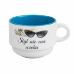 Filiżanka z nadrukiem Solo, kolorowy środek, 170ml - Twój Projekt - Jasnoniebieski