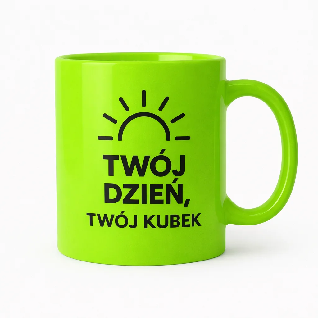 Kubek neonowy błyszczący, 300ml - Twój Projekt