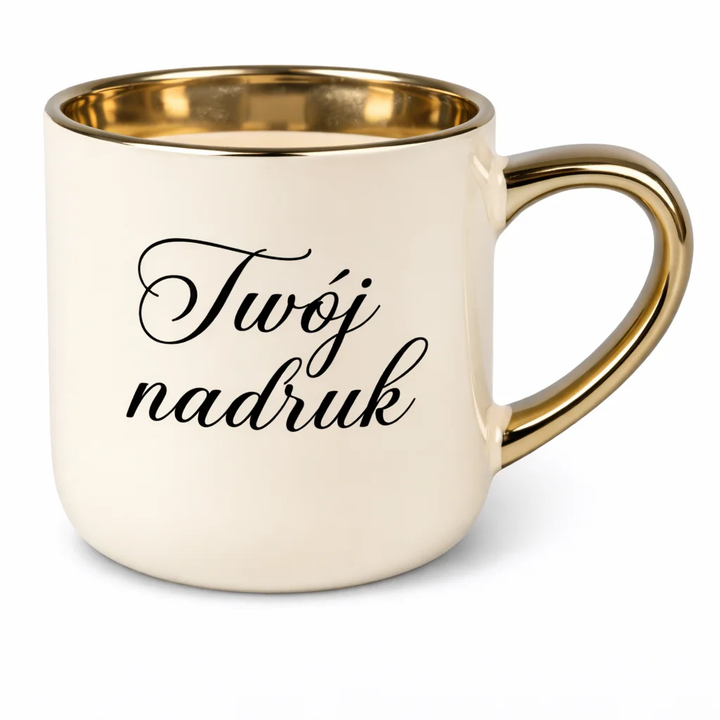 Kubek elegancki, Premium, złote wykończenie - Twój Projekt - obrazek 3