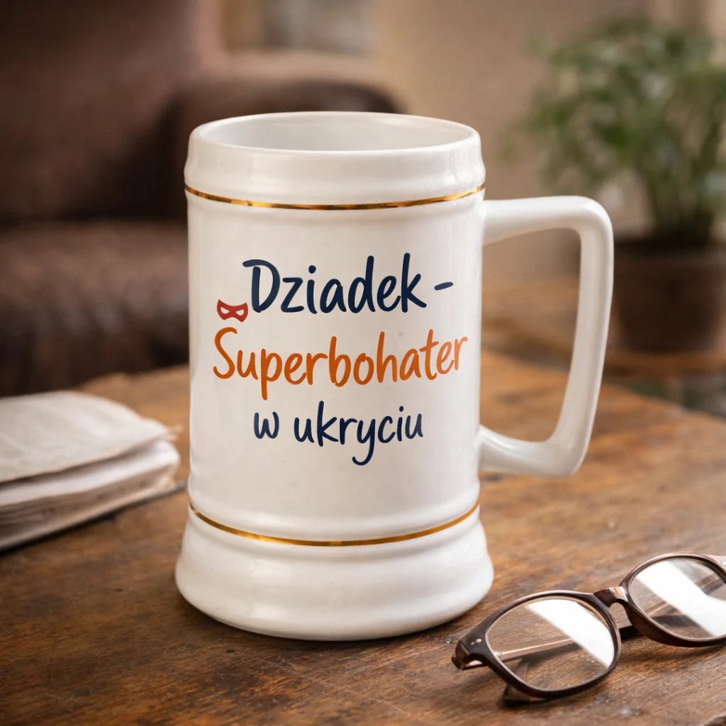 Kufel z nadrukiem, złote paski, 600ml - Twój Projekt - obrazek 2