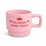 Pastelowy kubek z nadrukiem Fedra Light, 300 ml - Twój Projekt - Jasnoróżowy