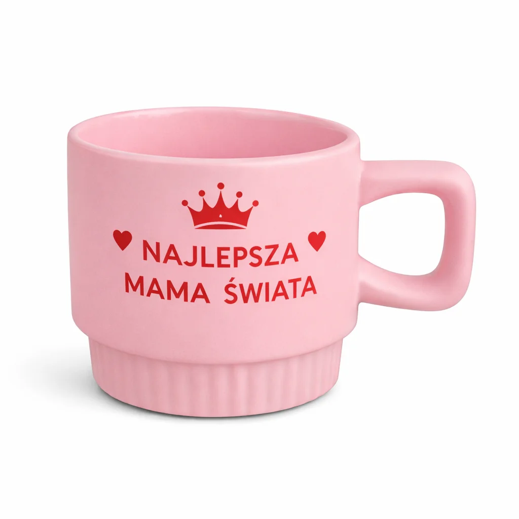 Pastelowy kubek z nadrukiem Fedra Light, 300 ml - Twój Projekt - Jasnoróżowy