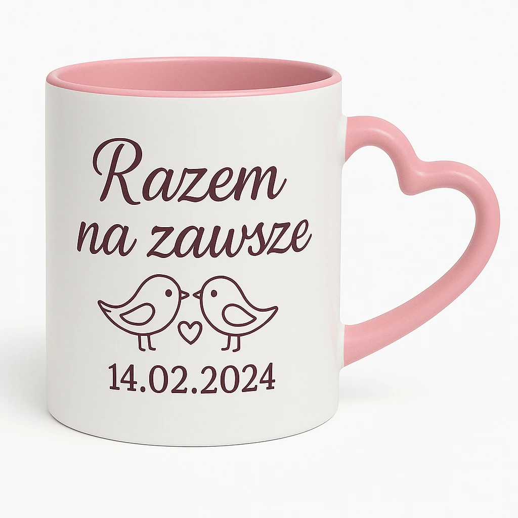Kubek z uchem w kształcie serca, 330ml - Twój Projekt - obrazek 4