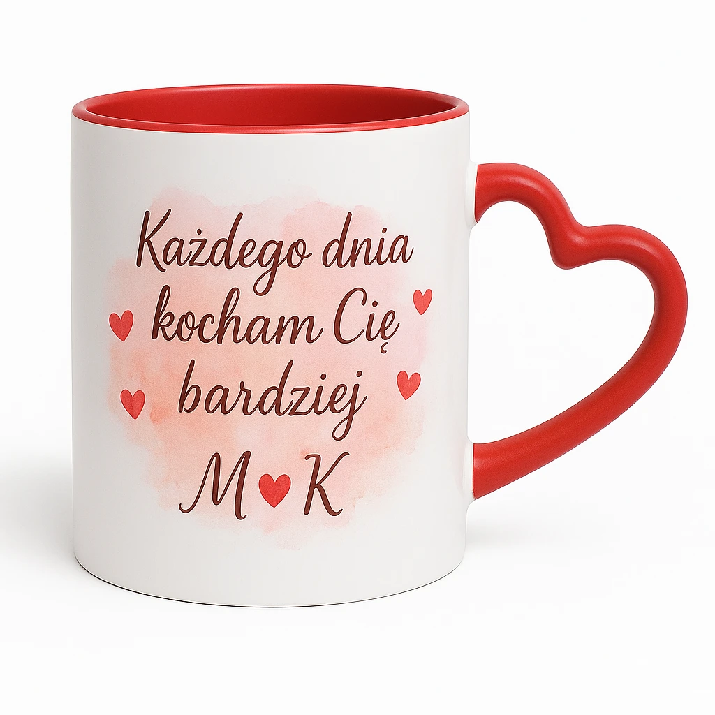 Kubek z uchem w kształcie serca, 330ml - Twój Projekt - obrazek 3