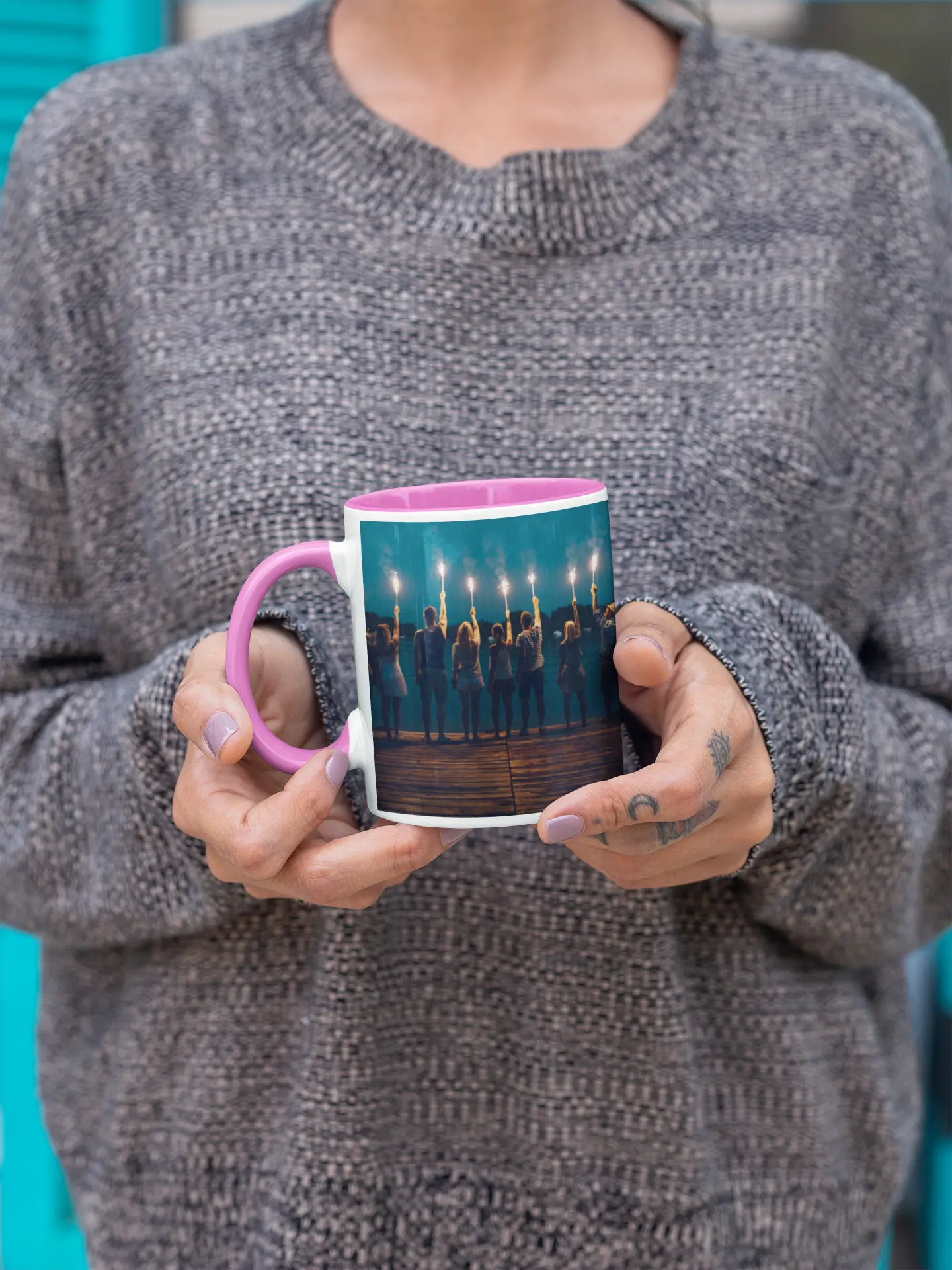 Kubek kolorowy z nadrukiem, 330ml - Twój Projekt - obrazek 2